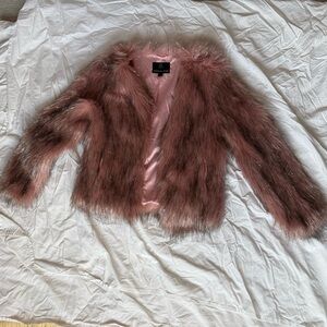 Unreal Fur Blush and Tan Faux Fur Jacket